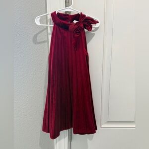 GB Girls Burgundy Pleated Dress